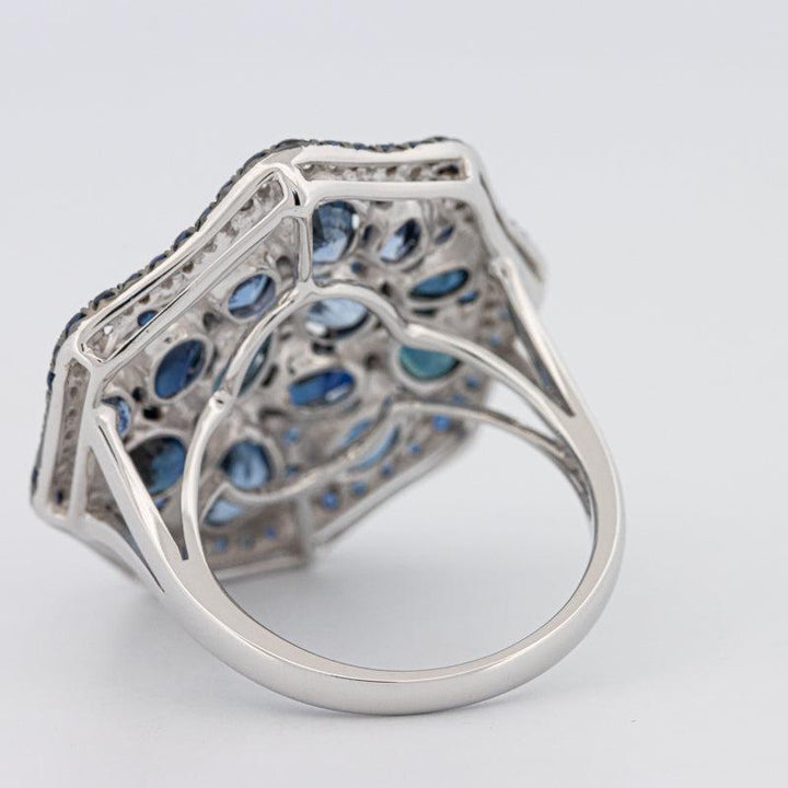 Mosaïc Blue Sapphire Gemstone Ring - ZIZOV DIAMONDS