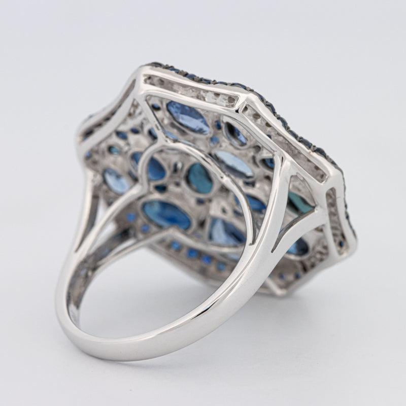 Mosaïc Blue Sapphire Gemstone Ring - ZIZOV DIAMONDS