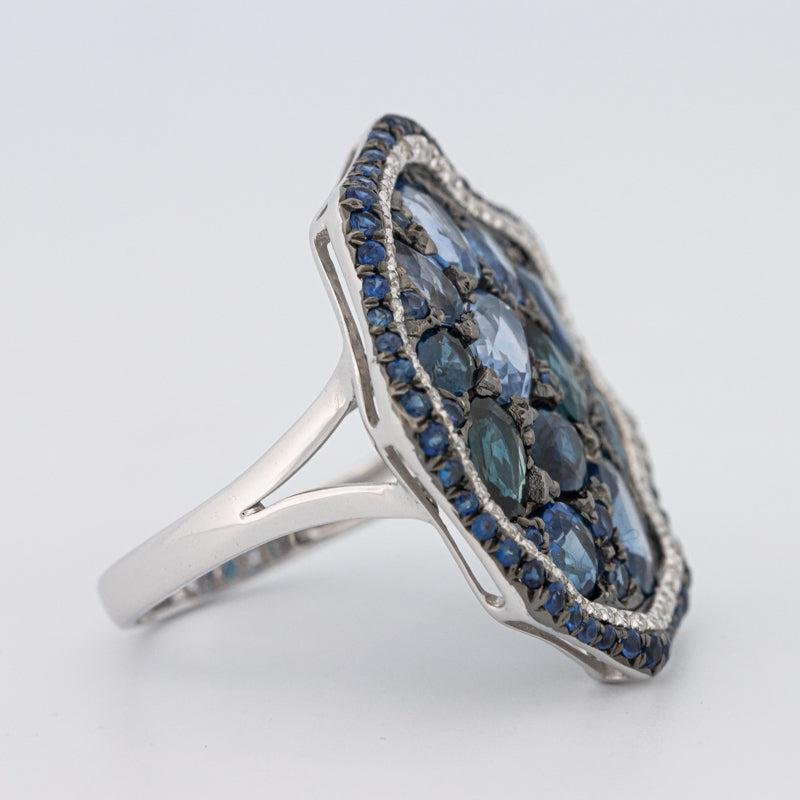 Mosaïc Blue Sapphire Gemstone Ring - ZIZOV DIAMONDS