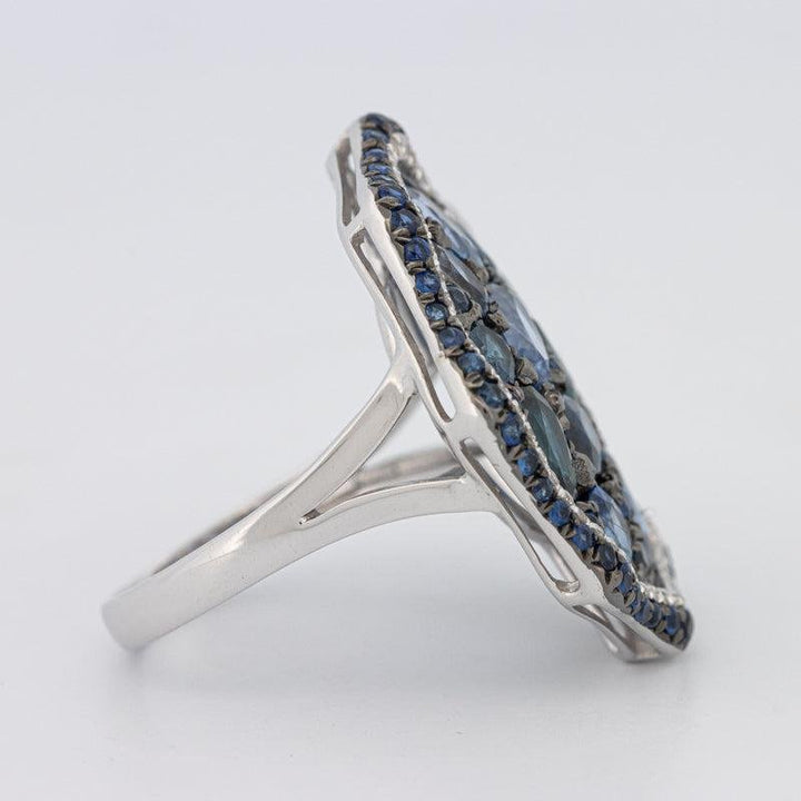 Mosaïc Blue Sapphire Gemstone Ring - ZIZOV DIAMONDS