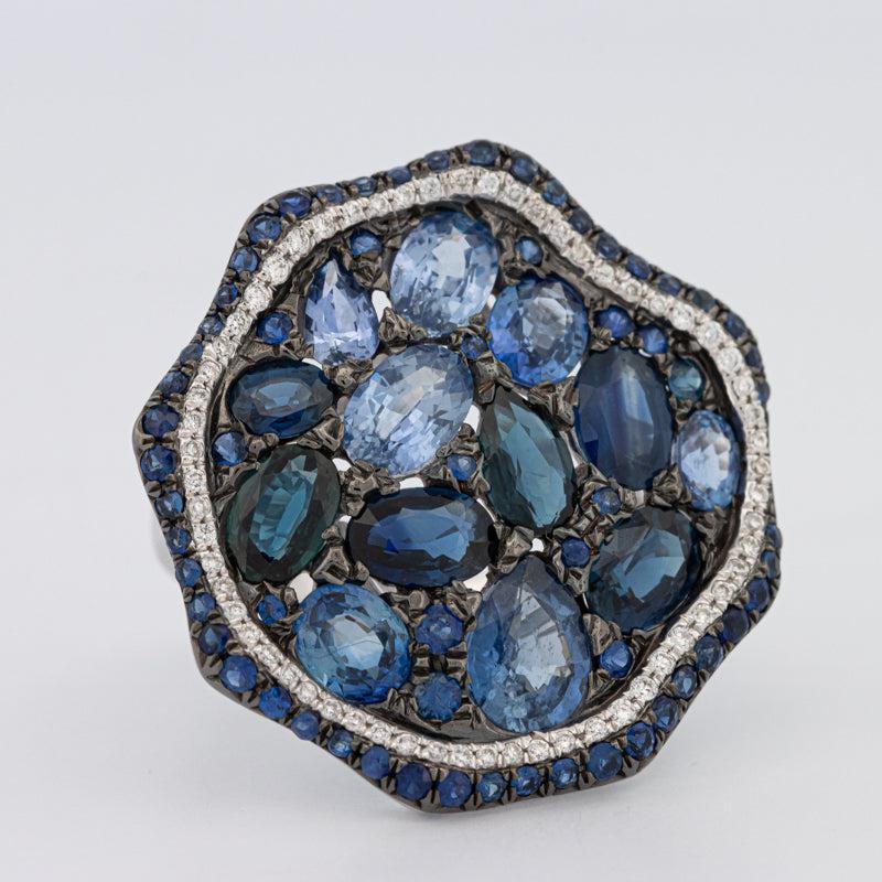 Mosaïc Blue Sapphire Gemstone Ring - ZIZOV DIAMONDS