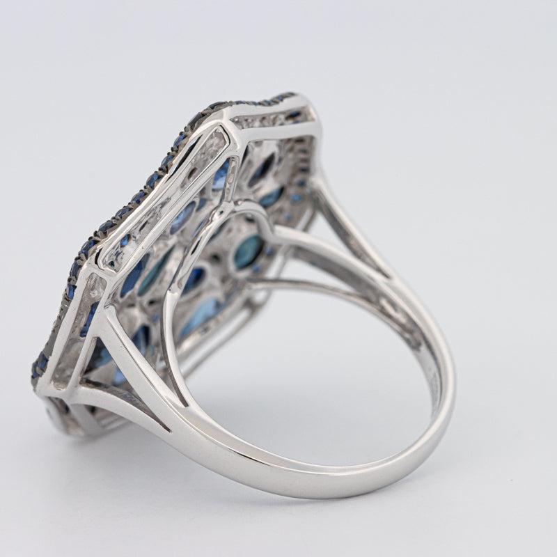 Mosaïc Blue Sapphire Gemstone Ring - ZIZOV DIAMONDS