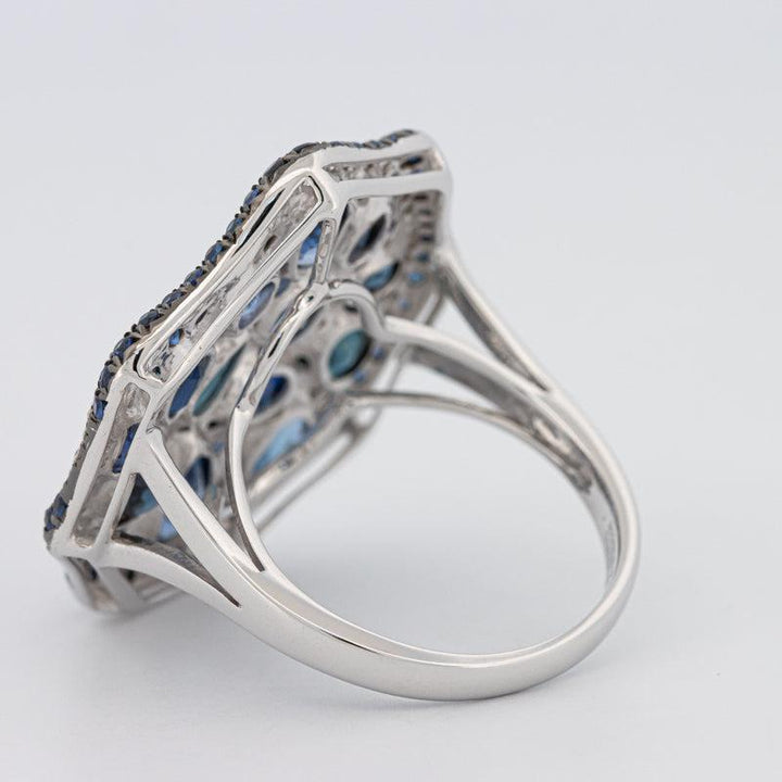 Mosaïc Blue Sapphire Gemstone Ring - ZIZOV DIAMONDS