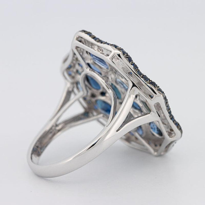 Mosaïc Blue Sapphire Gemstone Ring - ZIZOV DIAMONDS