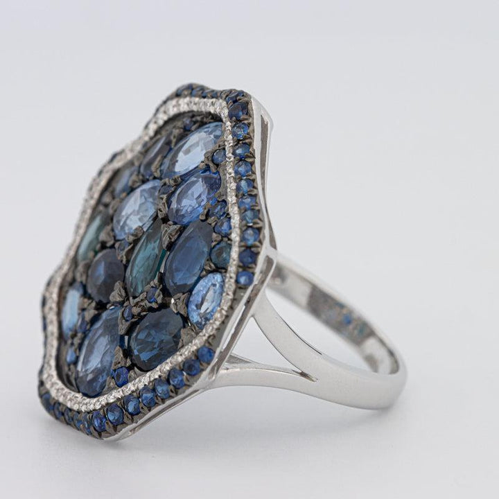 Mosaïc Blue Sapphire Gemstone Ring - ZIZOV DIAMONDS