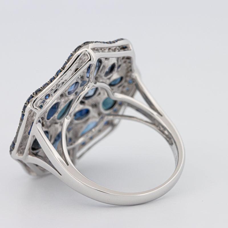 Mosaïc Blue Sapphire Gemstone Ring - ZIZOV DIAMONDS