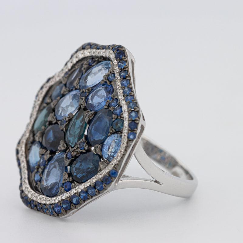 Mosaïc Blue Sapphire Gemstone Ring - ZIZOV DIAMONDS