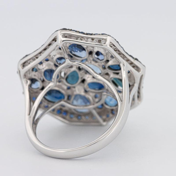 Mosaïc Blue Sapphire Gemstone Ring - ZIZOV DIAMONDS