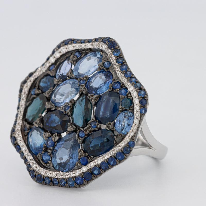 Mosaïc Blue Sapphire Gemstone Ring - ZIZOV DIAMONDS