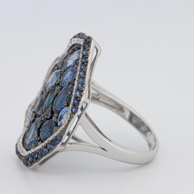 Mosaïc Blue Sapphire Gemstone Ring - ZIZOV DIAMONDS