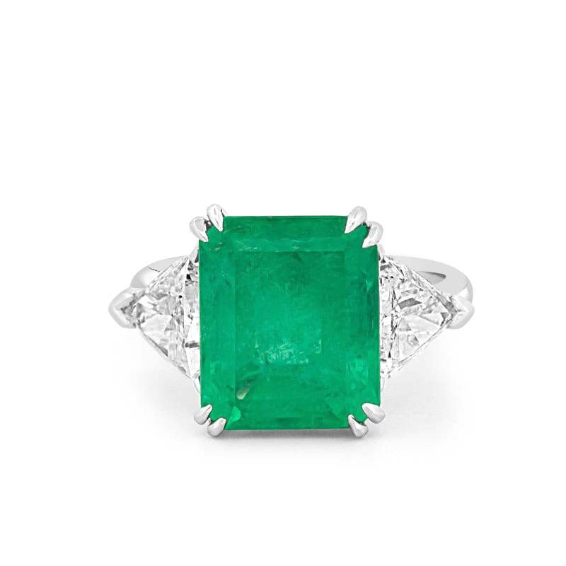 Natural Colombian Green Emerald Ring - ZIZOV DIAMONDS