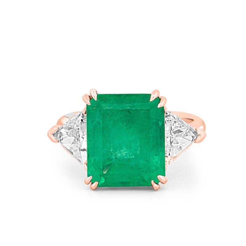 Natural Colombian Green Emerald Ring - ZIZOV DIAMONDS