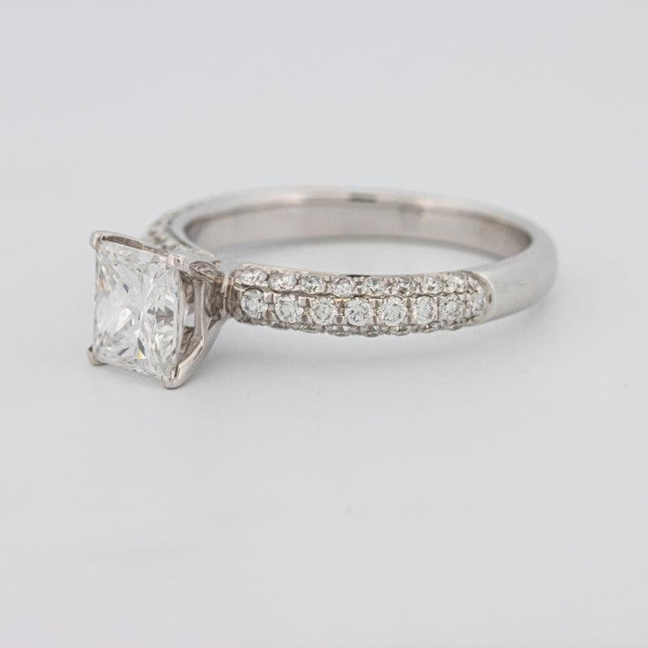 Princess Cut Solitaire Pave Ring - ZIZOV DIAMONDS