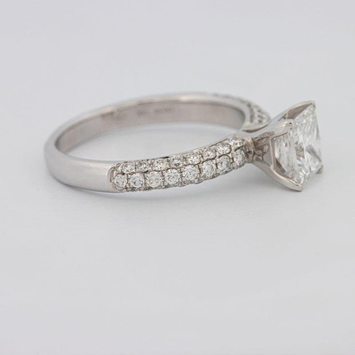 Princess Cut Solitaire Pave Ring - ZIZOV DIAMONDS