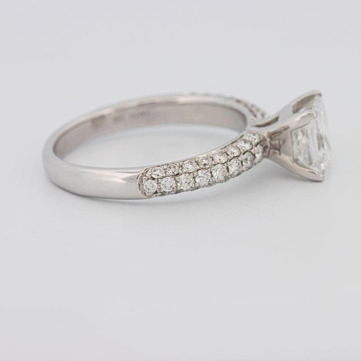 Princess Cut Solitaire Pave Ring - ZIZOV DIAMONDS