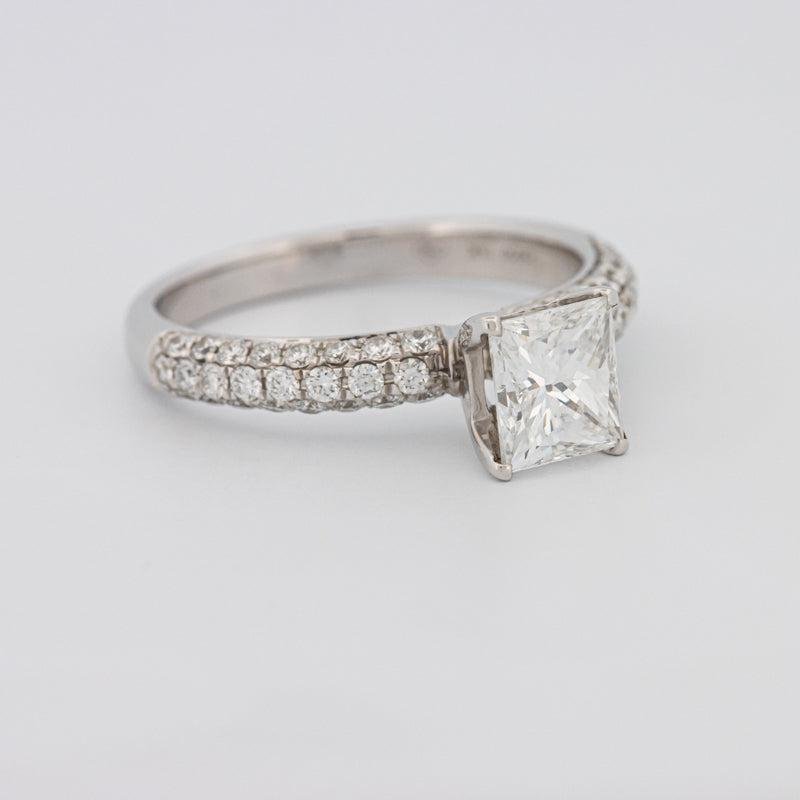 Princess Cut Solitaire Pave Ring - ZIZOV DIAMONDS