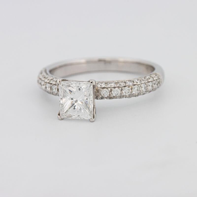 Princess Cut Solitaire Pave Ring - ZIZOV DIAMONDS