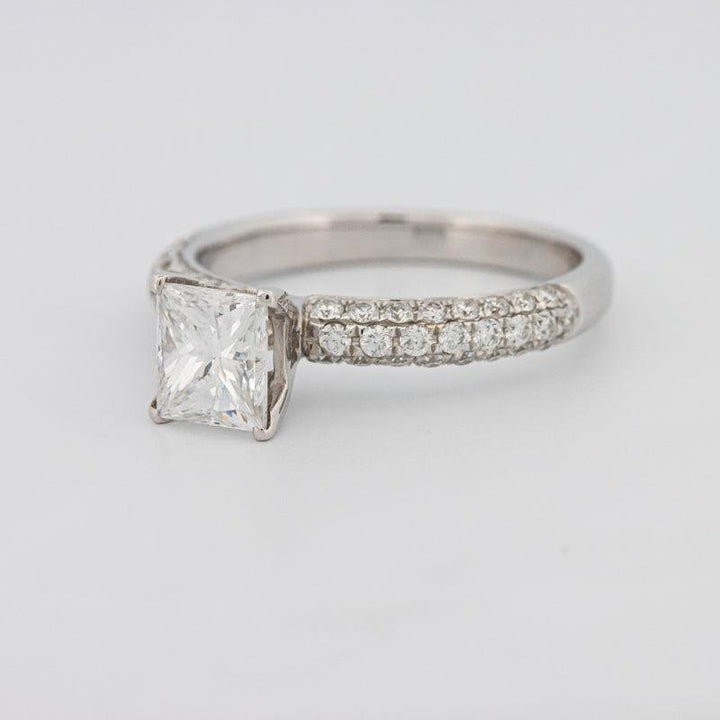 Princess Cut Solitaire Pave Ring - ZIZOV DIAMONDS