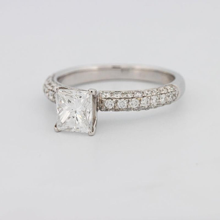 Princess Cut Solitaire Pave Ring - ZIZOV DIAMONDS