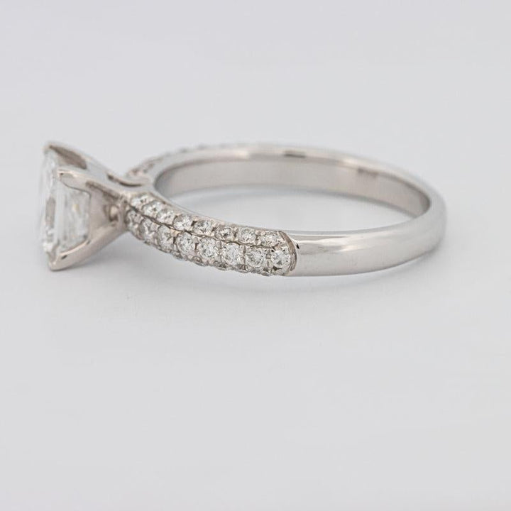 Princess Cut Solitaire Pave Ring - ZIZOV DIAMONDS