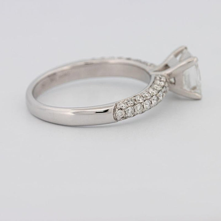 Princess Cut Solitaire Pave Ring - ZIZOV DIAMONDS
