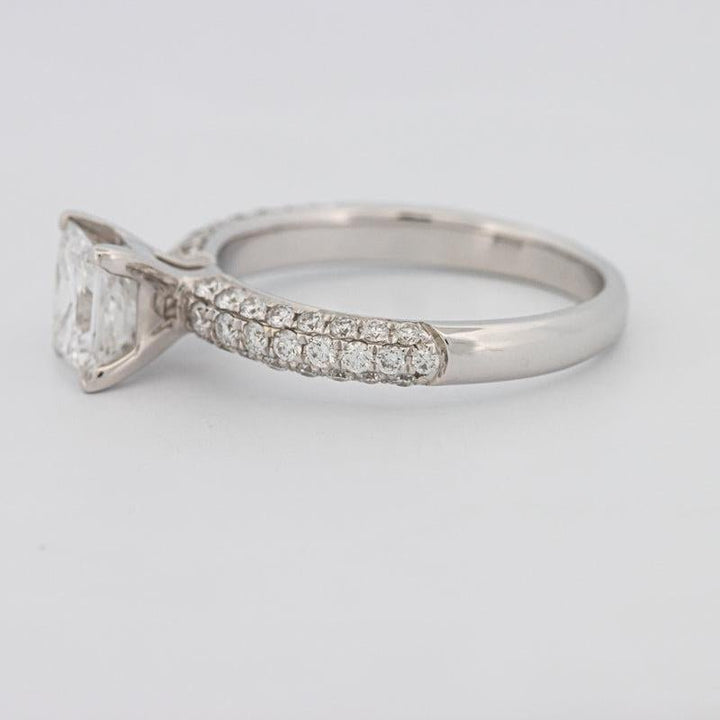 Princess Cut Solitaire Pave Ring - ZIZOV DIAMONDS