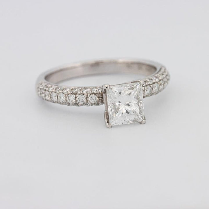 Princess Cut Solitaire Pave Ring - ZIZOV DIAMONDS