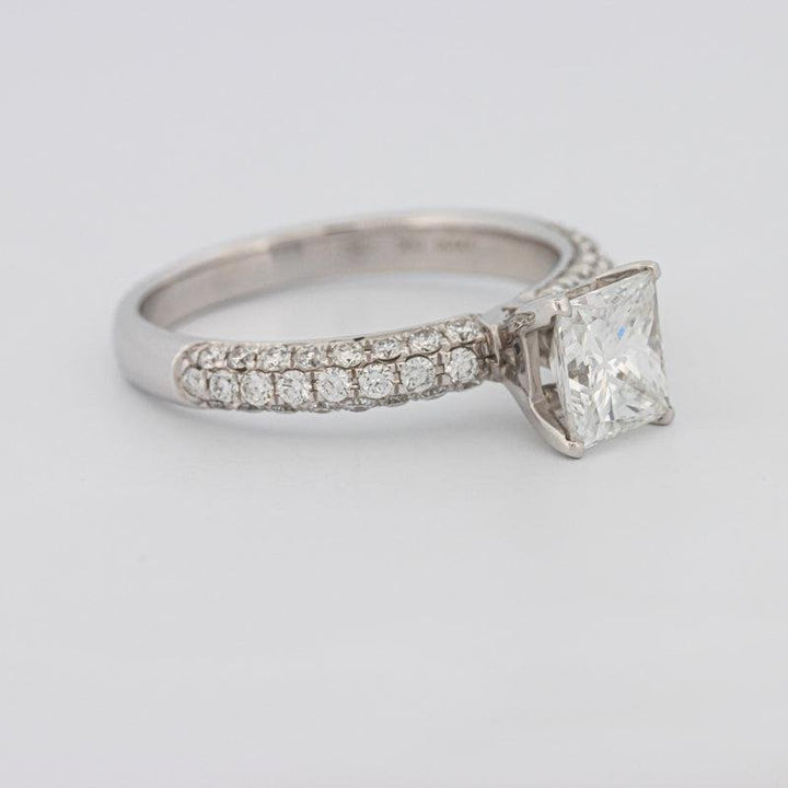 Princess Cut Solitaire Pave Ring - ZIZOV DIAMONDS