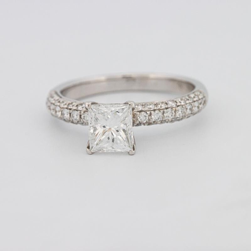 Princess Cut Solitaire Pave Ring - ZIZOV DIAMONDS