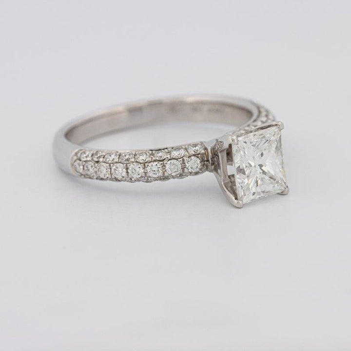 Princess Cut Solitaire Pave Ring - ZIZOV DIAMONDS