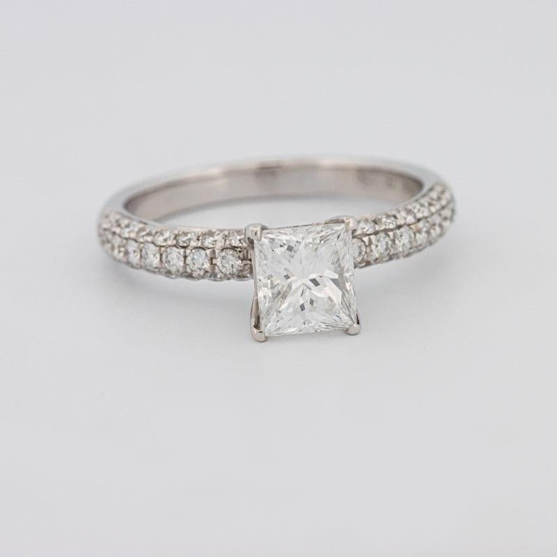 Princess Cut Solitaire Pave Ring - ZIZOV DIAMONDS