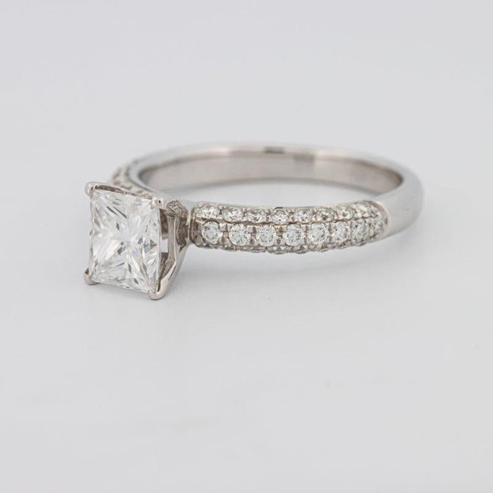 Princess Cut Solitaire Pave Ring - ZIZOV DIAMONDS