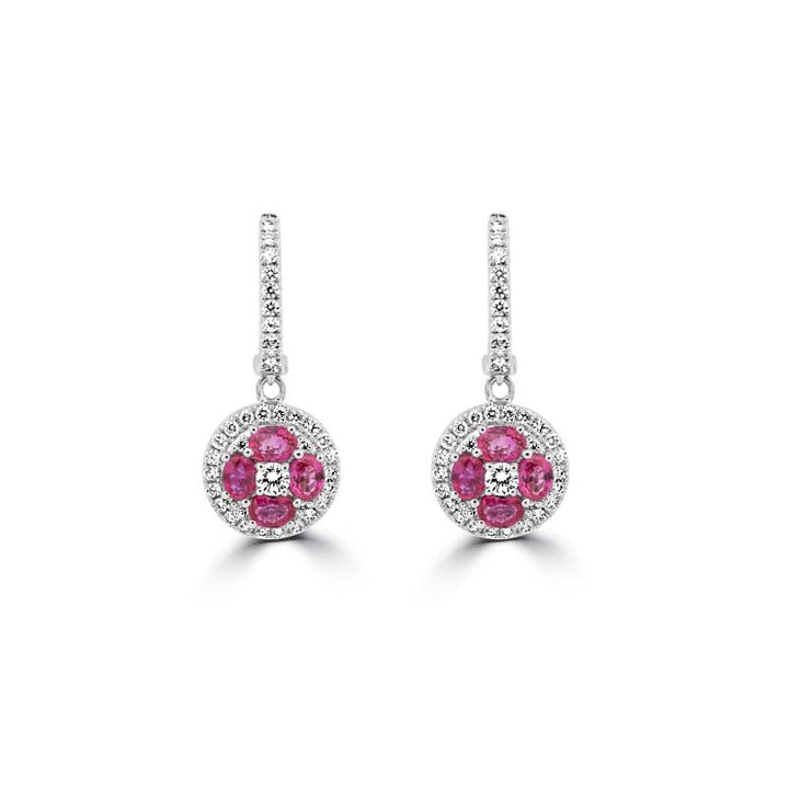 Red Ruby Dangling Earrings - ZIZOV DIAMONDS