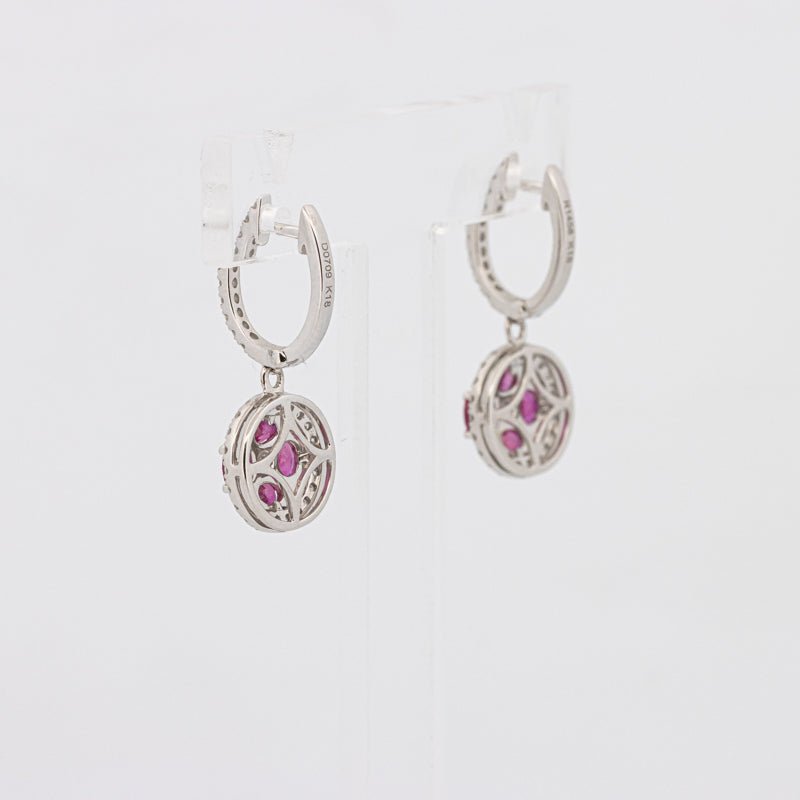 Red Ruby Dangling Earrings - ZIZOV DIAMONDS