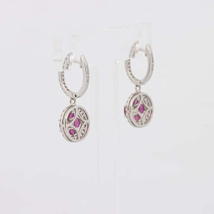 Red Ruby Dangling Earrings - ZIZOV DIAMONDS
