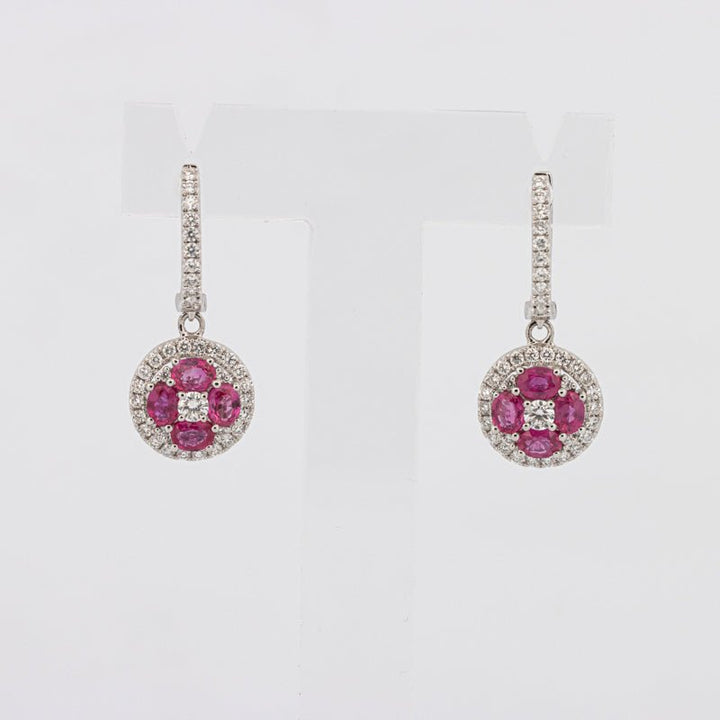 Red Ruby Dangling Earrings - ZIZOV DIAMONDS