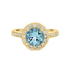 Round Aquamarine Halo Ring - ZIZOV DIAMONDS