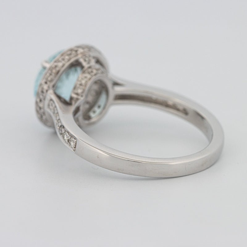 Round Aquamarine Halo Ring - ZIZOV DIAMONDS