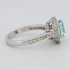 Round Aquamarine Halo Ring - ZIZOV DIAMONDS