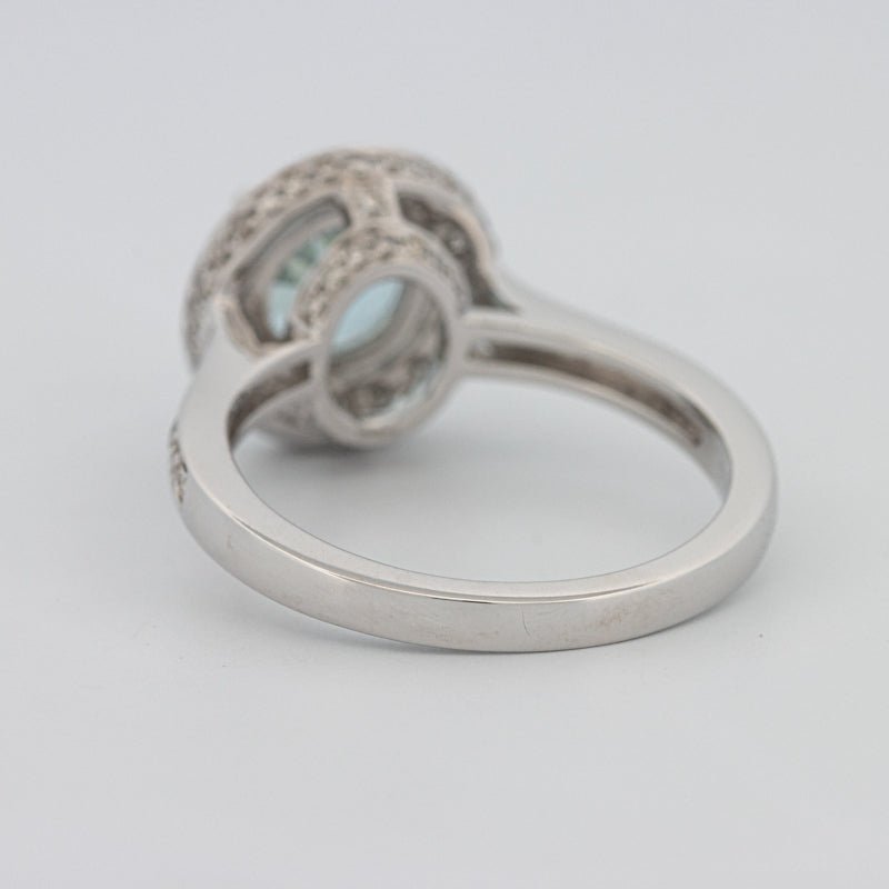 Round Aquamarine Halo Ring - ZIZOV DIAMONDS