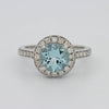 Round Aquamarine Halo Ring - ZIZOV DIAMONDS