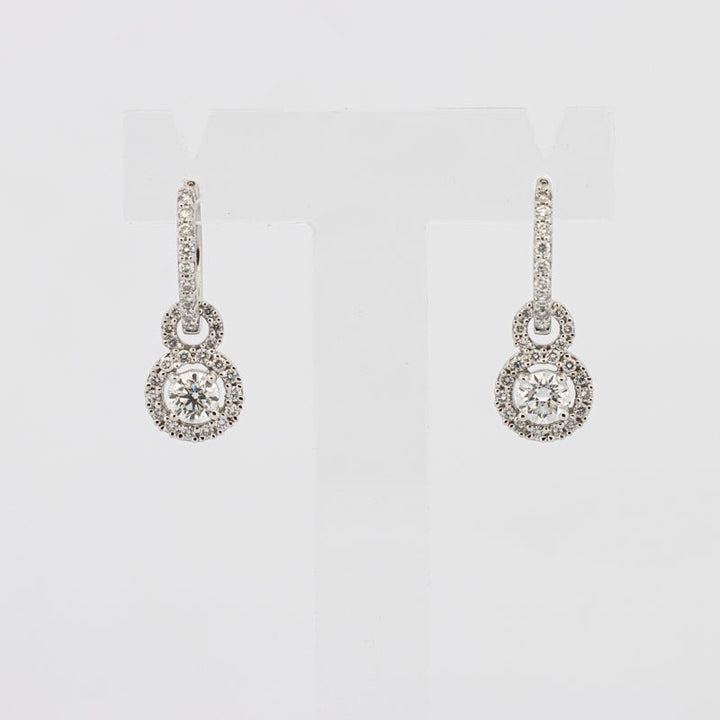 Round Solitaire Dangling Earrings - ZIZOV DIAMONDS