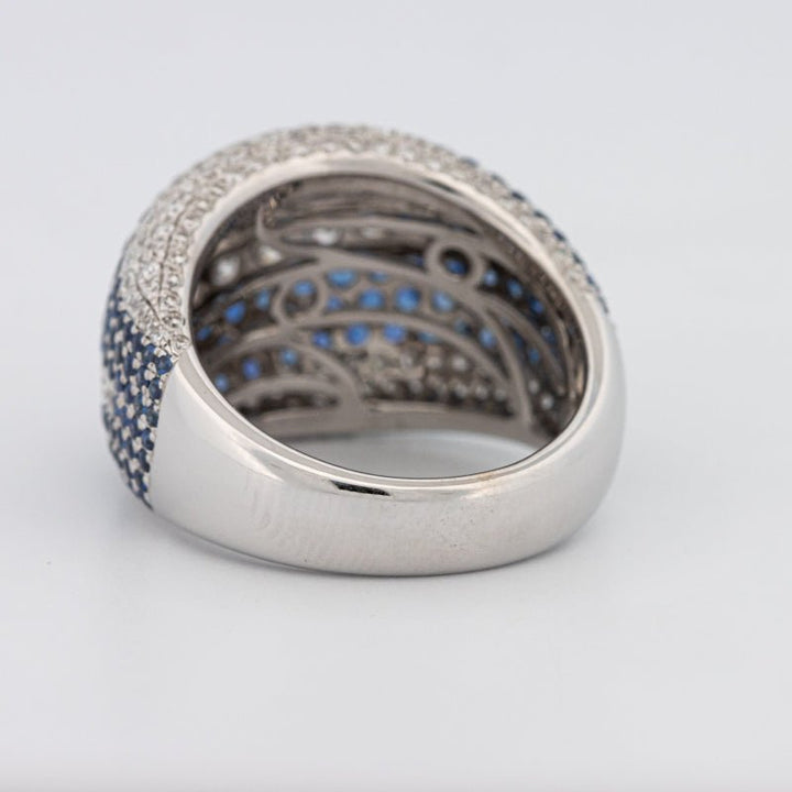 Sapphire and Diamonds Wave Ring - ZIZOV DIAMONDS