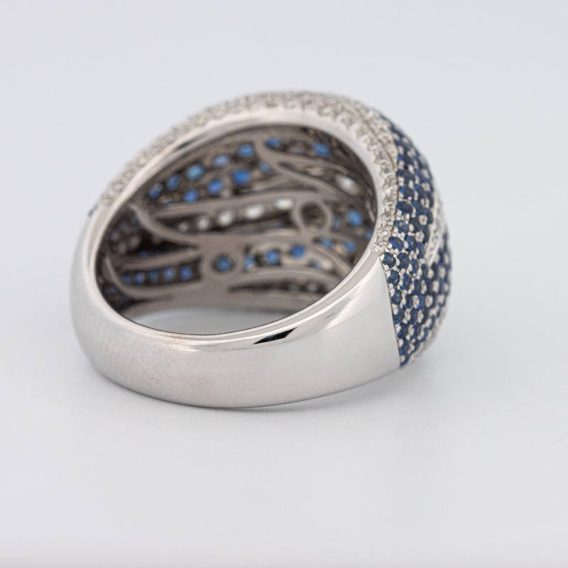 Sapphire and Diamonds Wave Ring - ZIZOV DIAMONDS