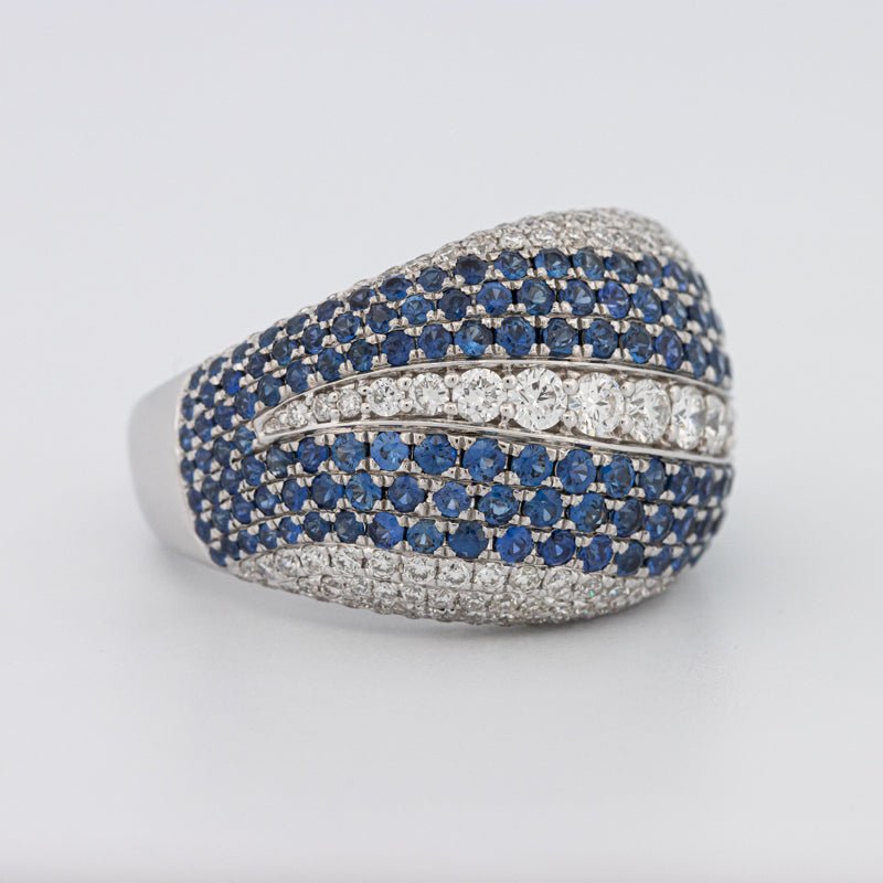 Sapphire and Diamonds Wave Ring - ZIZOV DIAMONDS