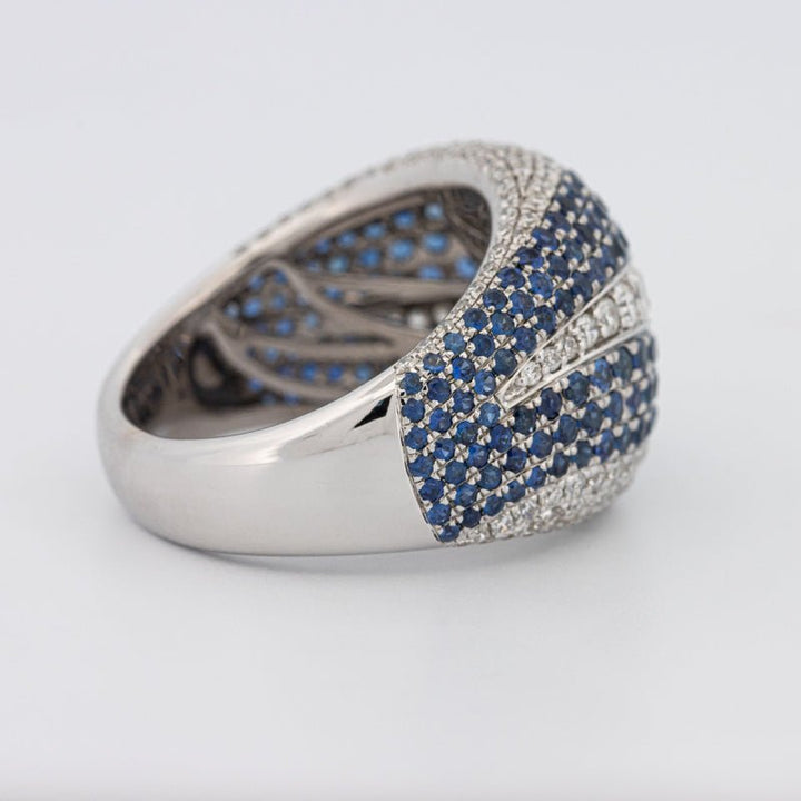 Sapphire and Diamonds Wave Ring - ZIZOV DIAMONDS