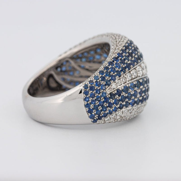 Sapphire and Diamonds Wave Ring - ZIZOV DIAMONDS