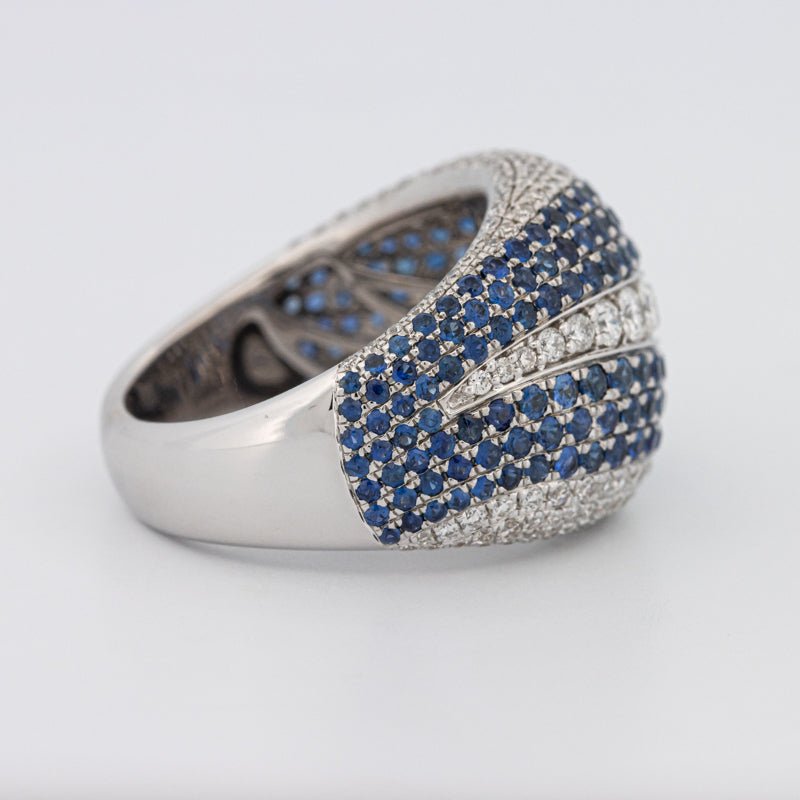Sapphire and Diamonds Wave Ring - ZIZOV DIAMONDS