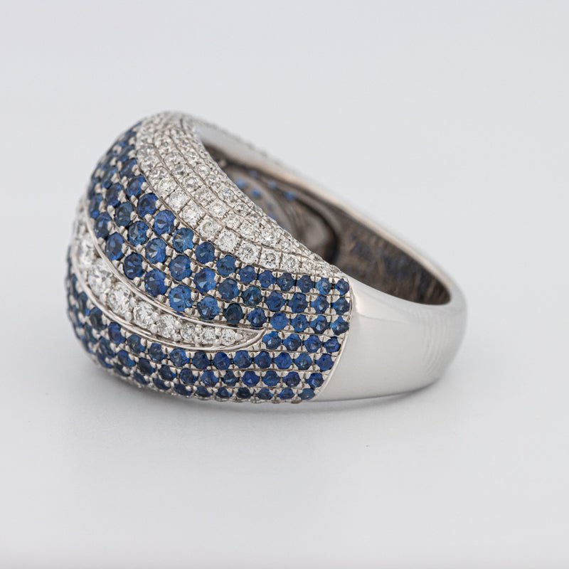 Sapphire and Diamonds Wave Ring - ZIZOV DIAMONDS