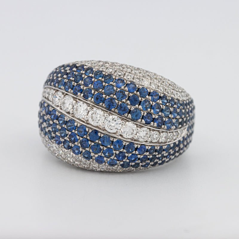 Sapphire and Diamonds Wave Ring - ZIZOV DIAMONDS